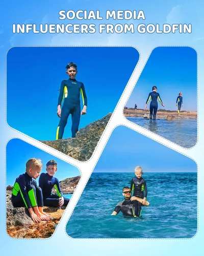 Miniatura 4 de Goldfin Traje de neopreno para niños y niñas, 0.118 in de neopreno con cremallera trasera que mantiene el calor para agua fría, natación, buceo