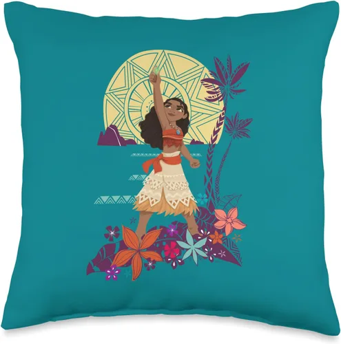 Disney Princess Moana Heart of Te Fiti - Almohada de peluche (16 x 16 pulgadas), multicolor