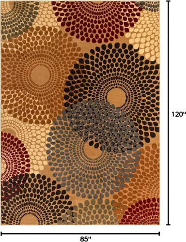 Miniatura 2 de Unique Loom Barista Collection Alfombra de área - Java (7' 1" x 10' Rectángulo, Beige/Negro)