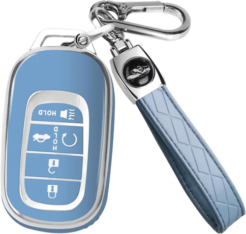 Miniatura 8 de QBUC Funda para llavero Honda con llavero, protector de funda compatible con llave remota inteligente Honda Accord Civic HRV CRV Pilot 2022-2026