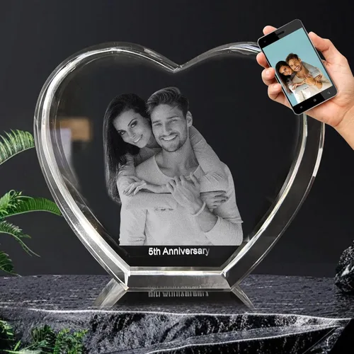 Miniatura 10 de Rombo personalizado con foto de cristal – Grabado 2D/3D opcional, regalos de cristal personalizados con tu propia foto, día de San Valentín