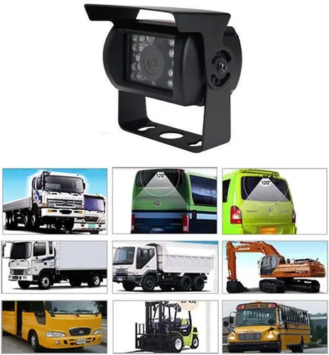 Miniatura 5 de Remolque de autobús CCD impermeable de 4 pines, 18 LED, visión nocturna, visión trasera, cámara de respaldo inversa para autobús, camión
