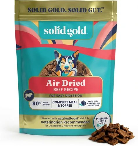 Miniatura 12 de Solid Gold Complementos de Comida para Perros Secada al Aire para Alimentos Secos – Golosinas saludables para perros con carne de res real