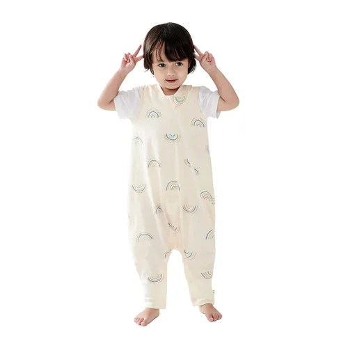 Miniatura 8 de Duomiaomiao Paquete de 2 bolsas de dormir TOG para niños de 6 a 12 meses, 100% algodón, ligero, con pies, transpirable, cómoda manta para niños