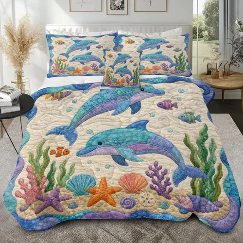 Miniatura 9 de Sleepwish - Juego de edredón con estampado de tortuga, juego de cubrecamas de tortuga hawaiana tamaño Queen en 3D, edredón de playa lindo para cama