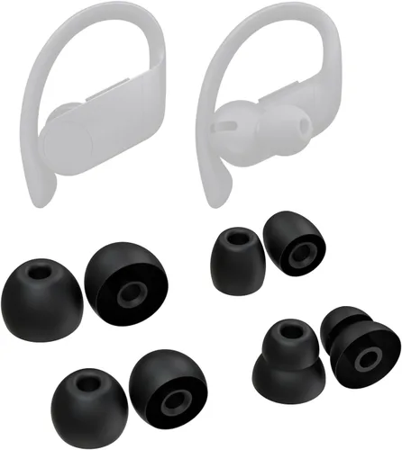 8 piezas Powerbeats Pro de silicona para los oídos compatibles con Beats Powerbeats Pro, Beats X, urBeats3 auriculares (Pro Eartips negro)