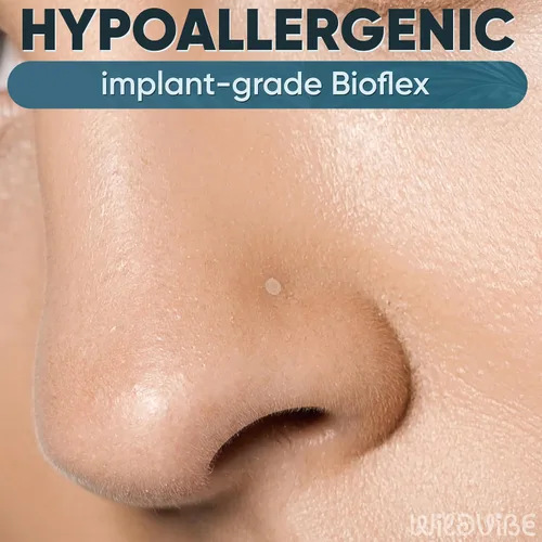 Miniatura 2 de Aretes de nariz transparentes para el trabajo – Anillos de nariz transparentes en forma de L – Anillos de nariz de plástico Bioflex para cirugía