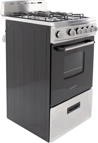 Miniatura 5 de Avanti Horno de Gas, Diseño Compacto Independiente, 4 Hornillas Selladas con Encendido Electrónico, Capacidad de 2.1 pies cúbicos. Cuenta con Cajón