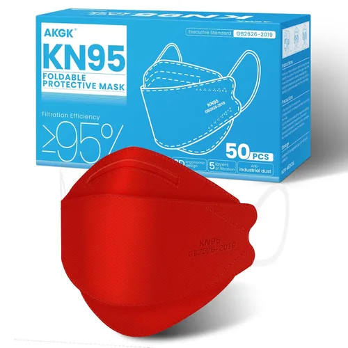 Miniatura 33 de akgk Mascarilla KN95 de 50 unidades, mascarillas de protección transpirable, mascarillas KN95 negras de 5 capas, máscaras de seguridad contra