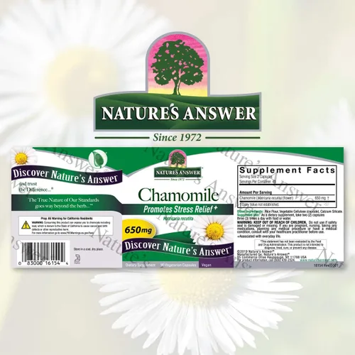 Miniatura 2 de Nature's Answer Flor de manzanilla 90 cápsulas vegetarianas Apoyo de relajación Ayuda con la digestión Ayuda natural calmante (paquete de 2)