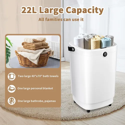 Miniatura 4 de Calentadores de Toallas para Cubo de Baño, Calentador Caliente de Toallas de Spa Grande de Lujo Estilo Cubo - Toallas Calientes en 10 Minutos - Cabe