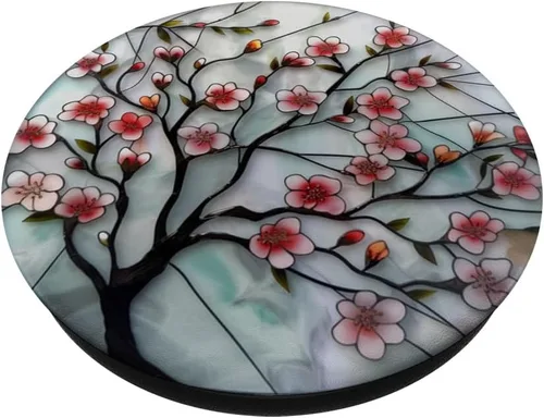 Miniatura 2 de vidrieras de color agua flores de cerezo PopSockets intercambiables PopGrip