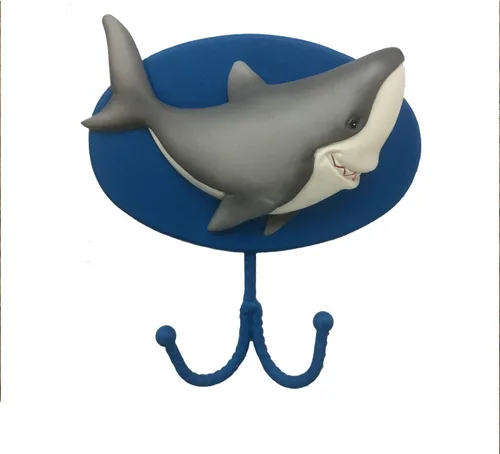 Miniatura 2 de Borders Unlimited Fish 'N Sharks - Gancho de pared para toallas, abrigo, bolsa de libros, multicolor