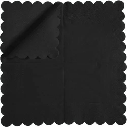 Miniatura 3 de 100 paquetes de servilletas de cóctel de 2 capas con borde festoneado, servilletas de postre plegadas de 5 x 5 pulgadas, servilletas desechables