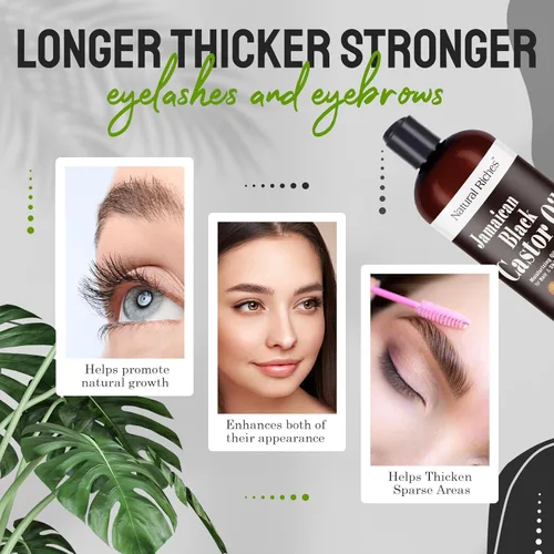 Miniatura 2 de Natural Riches Aceite de ricino negro jamaicano puro orgánico prensado en frío para el crecimiento del cabello, cuidado de la piel para piel seca