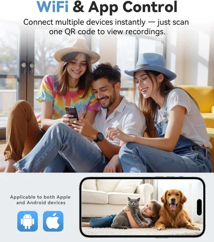 Miniatura 6 de Minicámara - Cámara de niñera inalámbrica 4K HD WiFi para interiores con detección humana AI, visión nocturna, diseño magnético, almacenamiento