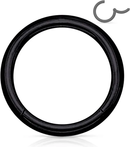 Miniatura 41 de Forbidden Body Jewelry - Piercing para la nariz de acero quirúrgico 316L con bisagra, 14G, 16G, 18G, diámetro de 15/64, 5/16, 25/64, 15/32 pulgadas
