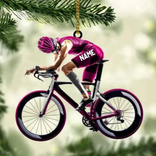 Miniatura 4 de Adorno plano de acrílico personalizado para hombre, triatlón, atleta, motociclista, bicicleta, adorno acrílico, regalo para ciclistas para amantes