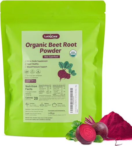 Miniatura 9 de Polvo de raíz de remolacha orgánica 13.6oz (385g) Superalimento puro crudo Rico en nitratos de origen vegetal Apoya la energía, la resistencia