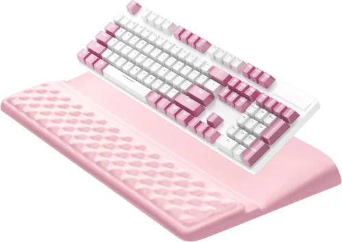 Miniatura 27 de Ospelelf Reposamuñecas para teclado, cómodo soporte ergonómico para teclado para oficina y hogar Rosa
