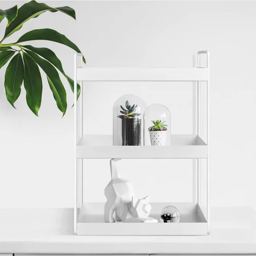 Miniatura 3 de Organizador de encimera de baño, bandeja de tocador para cosméticos y maquillaje, estante de especias de cocina, estante de pie, 3 niveles