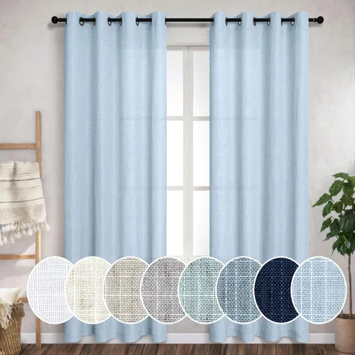 Miniatura 13 de Pitalk Cortinas de dormitorio azul oscuro de 72 pulgadas de largo con ojales, decoración náutica costera masculina, decoración náutica, Azul marino