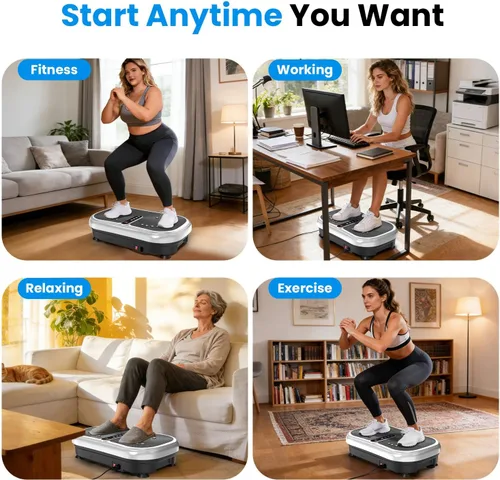 Miniatura 7 de AXV Vibration Plate Exercise Machine Whole Body Workout Music Vibrate Fitness Platform Lymphatic Drainage Machine for Weight Loss Shaping Toning