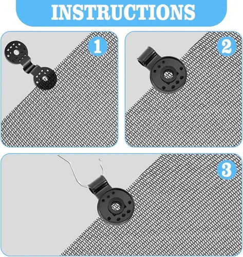 Miniatura 6 de 200 piezas de agarre de bloqueo de tela de sombra, clips de lona, clips de plástico para sombra, clip de malla para jardín, red de sombra para Negro