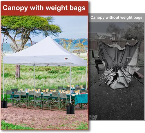 Miniatura 5 de ABCCANOPY Pesas de toldo de 120 libras, bolsas de arena para carpa de glorieta, paquete de 4 unidades (negro)
