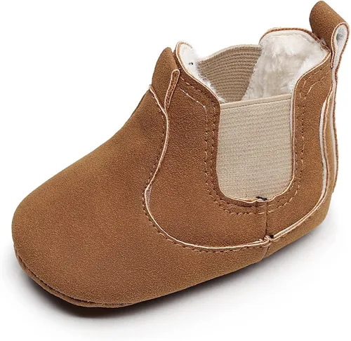 HONGTEYA Botines de bebé para niños pequeños, zapatos de invierno cálidos, botas para recién nacidos, botas de suela suave, antideslizantes, zapatos