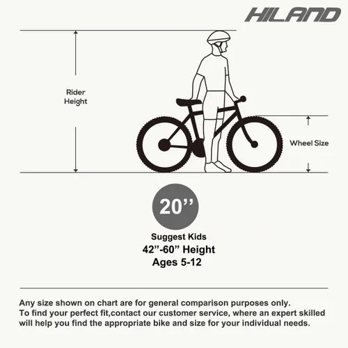 Miniatura 8 de HILAND 20 inch Kids BMX Bicycle for Boys Girls Age 5-12 Years Old, 360 Degree Gyro & 4 Pegs, Kids Bike for Beginner-Level to Advanced Riders