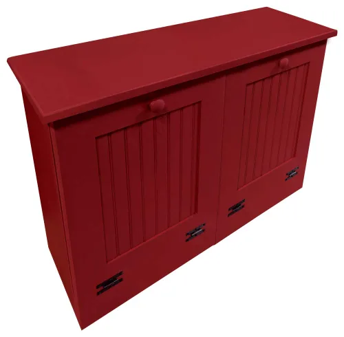 Miniatura 6 de Cubo doble de basura/Recipiente para papelera de reciclaje. Borgoña sólido