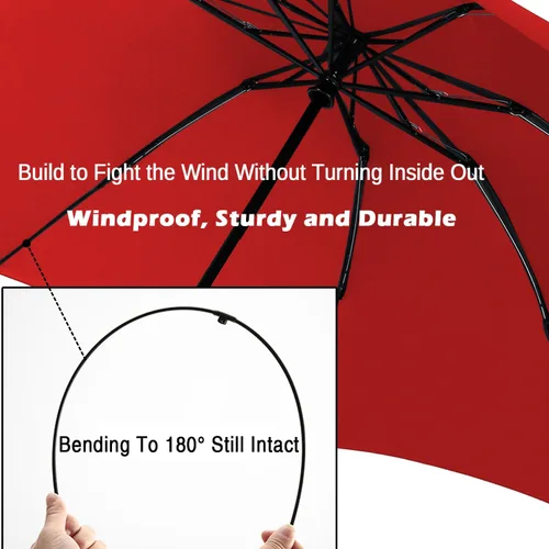 Miniatura 100 de LANBRELLA Paraguas plegable inverso compacto paraguas de viaje a prueba de viento automático