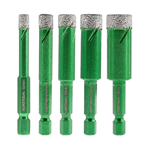 Miniatura 24 de Juego de brocas de diamante – Broca de azulejos de 1/4 5/16 pulgadas para azulejos de porcelana, cerámica, granito y mármol, vástago hexagonal