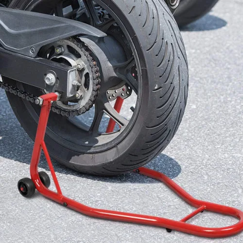 Miniatura 9 de Safstar Soporte para motocicleta o bicicleta deportiva con brazo oscilante para tienda de autos y bicicletas, Rojo