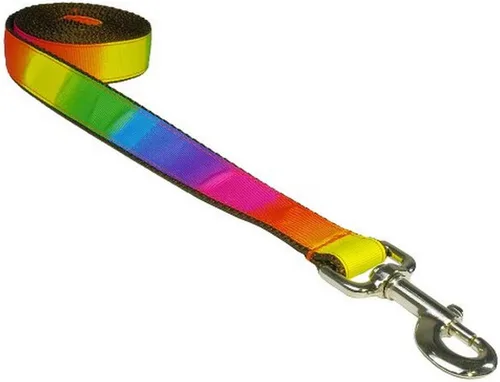 Miniatura 2 de Correa de perro de arco iris pequeña: 1/2 pulgada de ancho, 4 pies de longitud - fabricada en EE. UU.