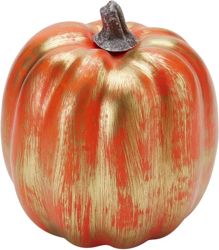 Miniatura 4 de Lizxun 7 calabazas artificiales de Halloween de espuma de imitación de calabaza naranja, calabazas de espuma de cosecha de otoño para otoño, Acción