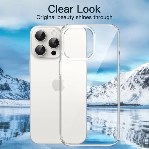 Miniatura 3 de JETech Funda para iPhone 15 Pro Max de 6.7 pulgadas, TPU suave transparente delgada funda protectora con absorción de golpes, soporta carga