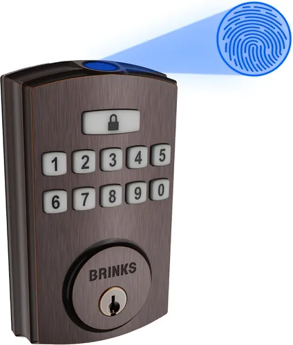 Miniatura 9 de BRINKS Cerraduras de Seguridad para Puerta, Entrada sin Llave de Alta Seguridad, Cerradura de Puerta Electrónica Inteligente con Cerradero, Hasta 50