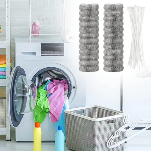 Miniatura 7 de 24 Piezas Trampas de Pelusa para Lavadora de Acero Inoxidable Trampas Cazapelusas para Lavandería Filtro de Malla para Manguera de Lavadora con 24