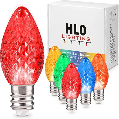 Miniatura 16 de Repuesto de focos de luz navideñas Holiday Lighting Outlet de ledes C7, grado comercial, 3 diodos (ledes) en cada foco, se adapta a los conectores