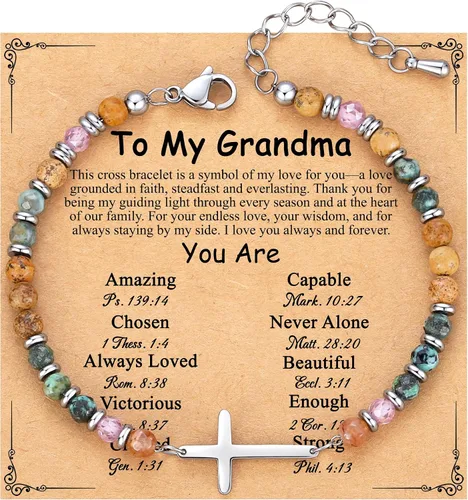Miniatura 8 de TONY & SANDY Pulsera de cruz cristiana para mujer, regalo de San Valentín para ella, regalo de confirmación de bautismo, Pascua, regalo único
