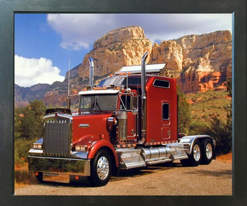 Miniatura 3 de Póster decorativo de pared de transporte de camiones de Kenworth granate (16 x 20 pulgadas)
