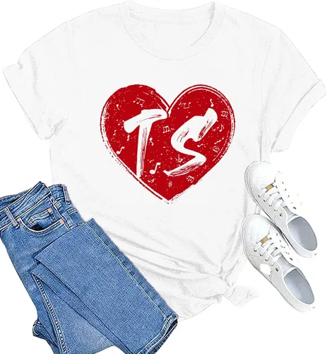 MAIHUN Camisetas de concierto para mujer, camiseta de música country con texto "I Love TS", de manga corta, para fanáticos