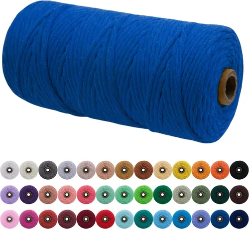 Miniatura 79 de JeogYong Cordón de macramé de un solo hilo 2mm x 164 yardas (492 pies) Cuerda de algodón suave, hilo de macramé 2 mm, suministros de macramé