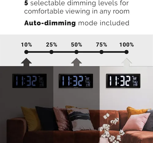 Miniatura 2 de AcuRite 75159M 14.5" Reloj LED digital grande Blanco Pulgada 14.5 pulgadas / blanco
