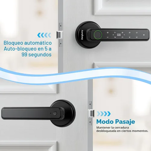 Miniatura 6 de AIMNAPS - Cerradura de puerta de huellas dactilares, cerraduras de puerta para dormitorios, cerradura de puerta biométrica con huella dactilar