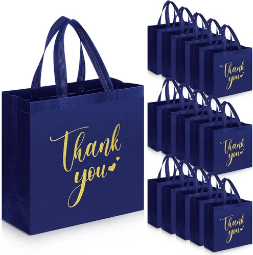 Miniatura 20 de Sweetude 30 Bolsas de Regalo de Agradecimiento con Asas a Granel Bolsa de Dulces Reutilizable No Tejida Plegable Bolso de Mano para Regalos