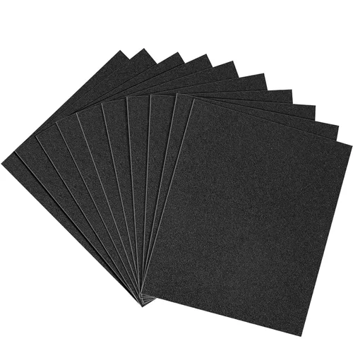 Miniatura 49 de Papel de lija de grano 120, hojas de lijado en seco y húmedo de 9 x 3.6 pulgadas para acabado de muebles de madera, lijado de metal y pulido