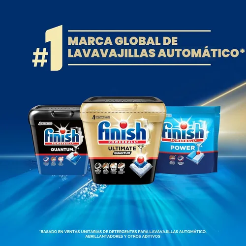 Miniatura 8 de Finish Ultimate Infinity Shine - Cápsulas para lavavajillas, detergente sin necesidad de pre-enjuague, elimina manchas quemadas, con Protector